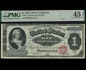 Fr. 215 1886 $1 Silver Certificate Martha PMG 45EPQ